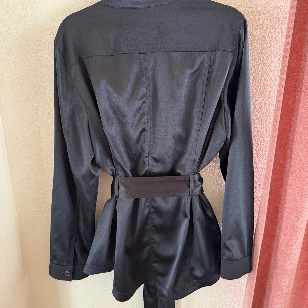 White House Black Market Women’s Belted Satin Utility Jacket & Skirt Set 18 - Picture 6 of 12